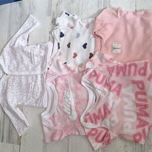 Bundle Baby Cottons Nike Puma Carter's Pink Size 3 months up onsies 1 jacket